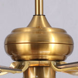 Gold Ceiling Fans with Lights and Remote, 52 Inch Ceiling Fan for Bedroom Living Room, Crystal Chandelier Outdoor Ceiling Fans with LED Light, Reversible 5 Blades, Ventilador de Techo con Luz Parrot Uncle