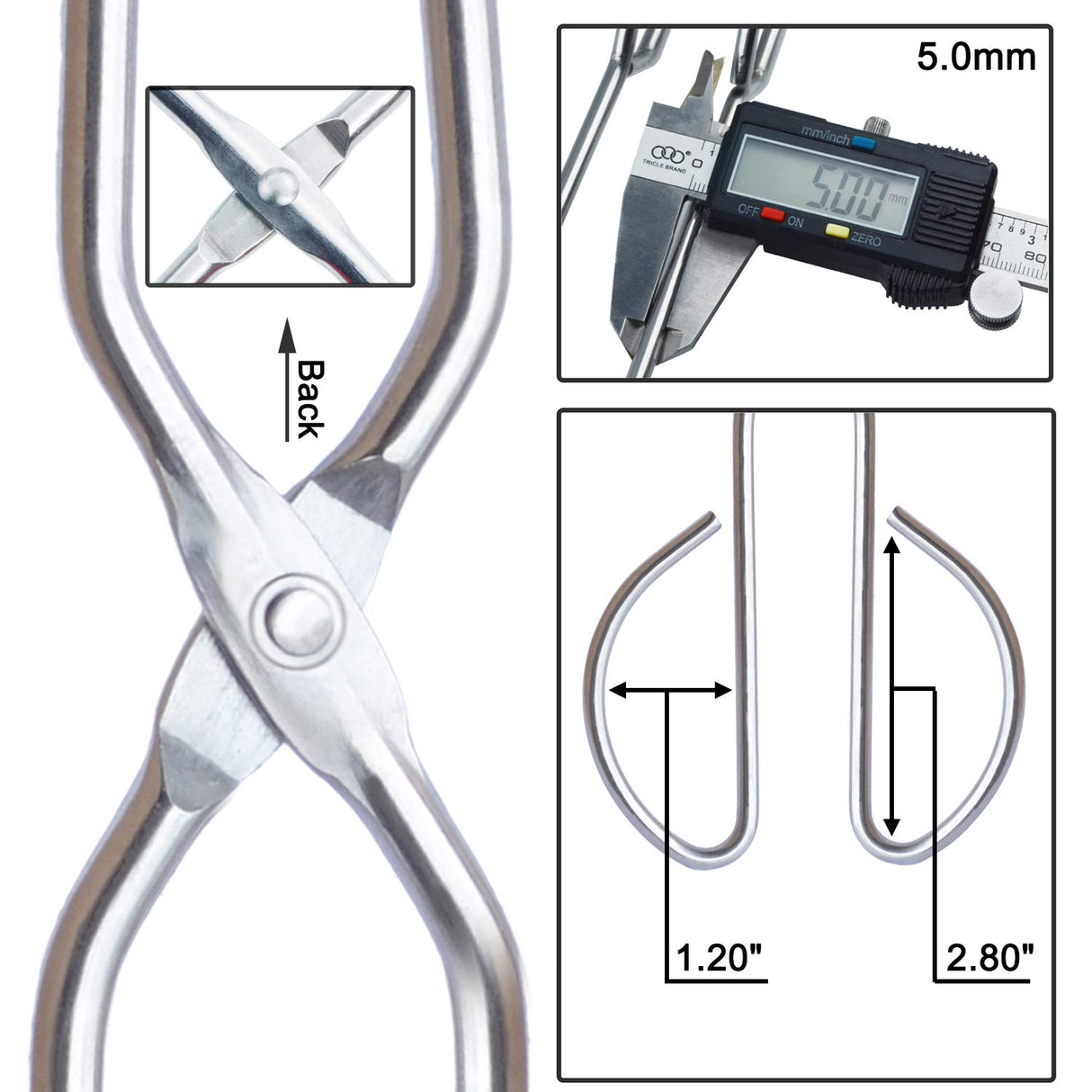 HINMAY Stainless Steel Scissor Tongs 10" and 13" Set, Kitchen Cooking Tongs, Set of 2 HINMAY