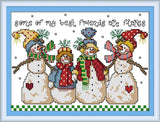 Awesocrafts Cross Stitch Kits, Snowman Easy Patterns Cross Stitching Embroidery Kit Supplies Christmas, Stamped or Counted (Snowman, Counted) Awesocrafts