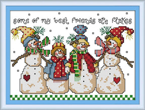 Awesocrafts Cross Stitch Kits, Snowman Easy Patterns Cross Stitching Embroidery Kit Supplies Christmas, Stamped or Counted (Snowman, Counted) Awesocrafts