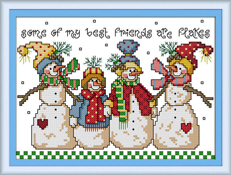 Awesocrafts Cross Stitch Kits, Snowman Easy Patterns Cross Stitching Embroidery Kit Supplies Christmas, Stamped or Counted (Snowman, Counted) Awesocrafts