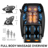 BILITOK Massage Chair with Zero Gravity, Full Body Massage Chair Recliner with Airbags, Heating, Bluetooth Speaker, Foot Roller, Touch Screen, Gold BILITOK