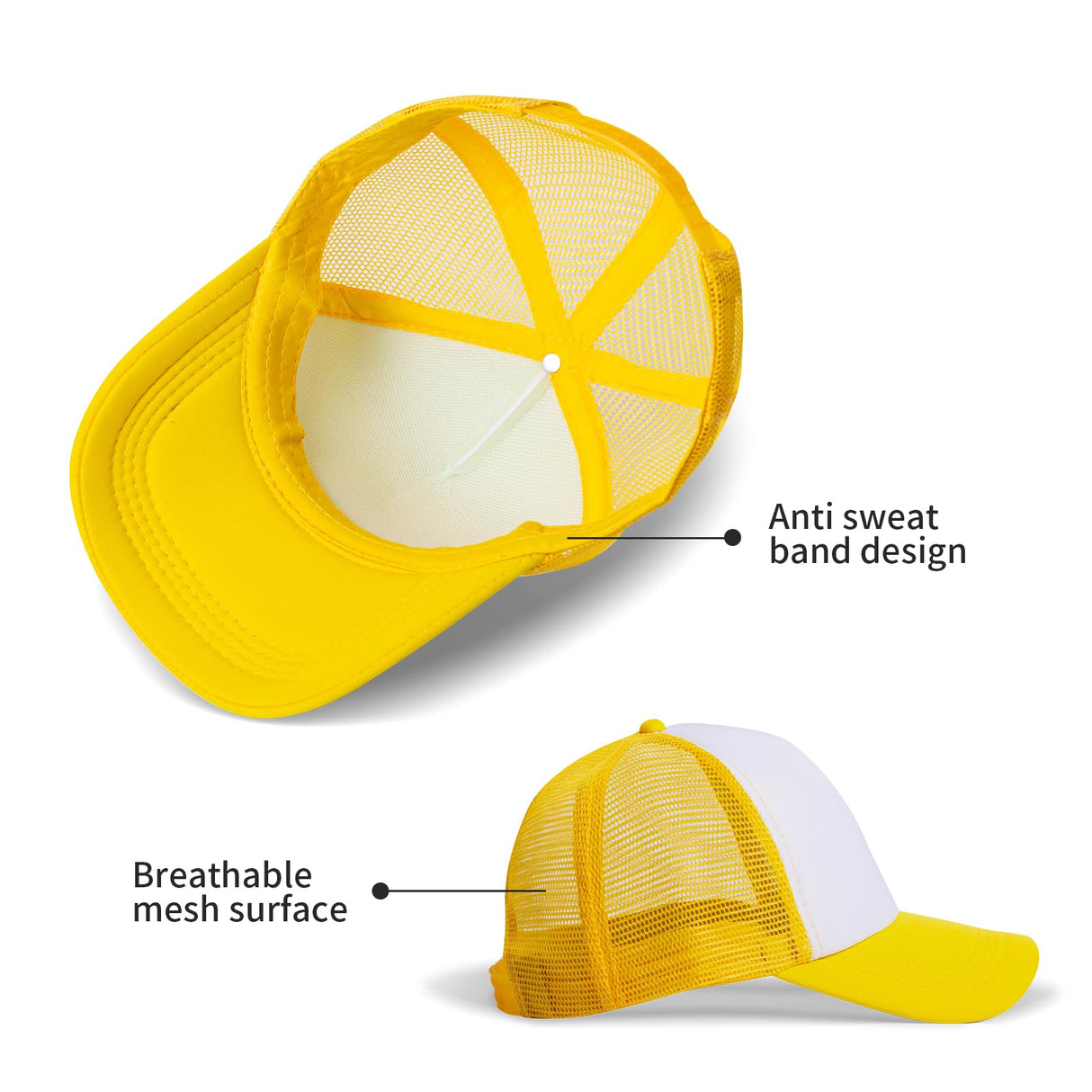 Ankmogela 10 Pack of Blank Trucker Hat Mesh Cap Men and Women Baseball Cap DIY Graffiti Hot Stamping Duck Tongue Cap Pink White Ankmogela