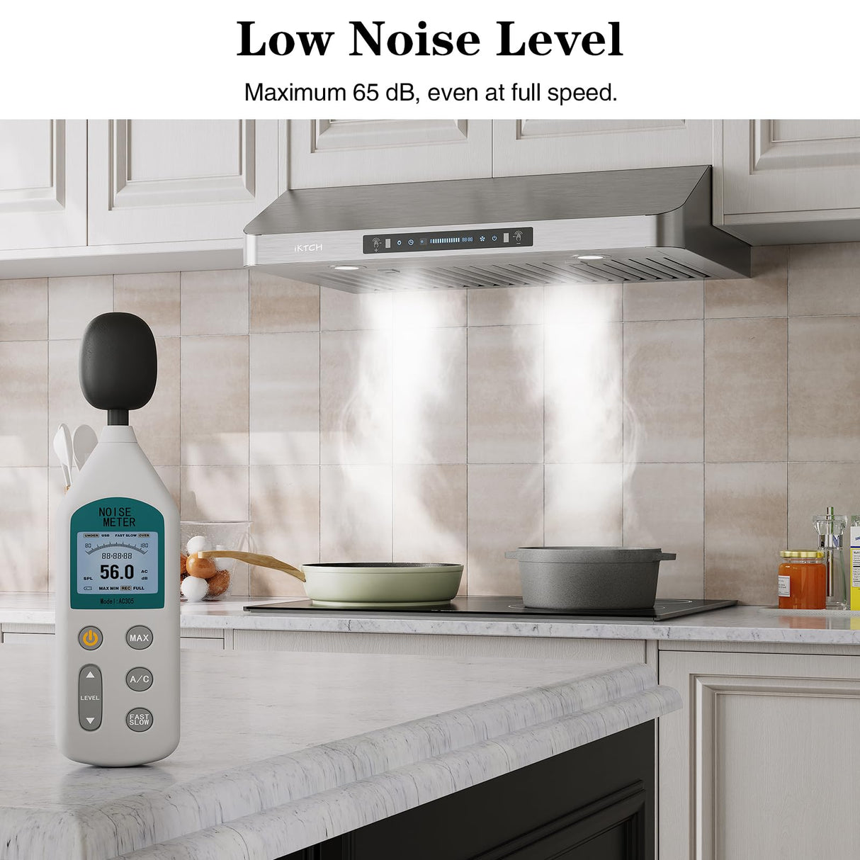 IKTCH 30 Inch Under Cabinet Range Hood, 900 CFM with 4-Speed Gesture Sensing & Touch Control, Stainless Steel Range Hood IKTCH