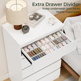 OtterOasis White Wood Dresser for Bedroom, 5 Drawer for Clothes Storage, Modern Dresser with Wide Drawers, Wide Wooden Chest Drawers for Living Room, Entryway, TV Stand OtterOasis