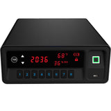 QINGENO Biometric Gun Safe,Clock Smart Safe Display with Temp,Humidity,Low Battery Warning,Drawer Gun Safe for Handgun - Nightstand Handgun Safe Pistol Safe (Black) QINGENO