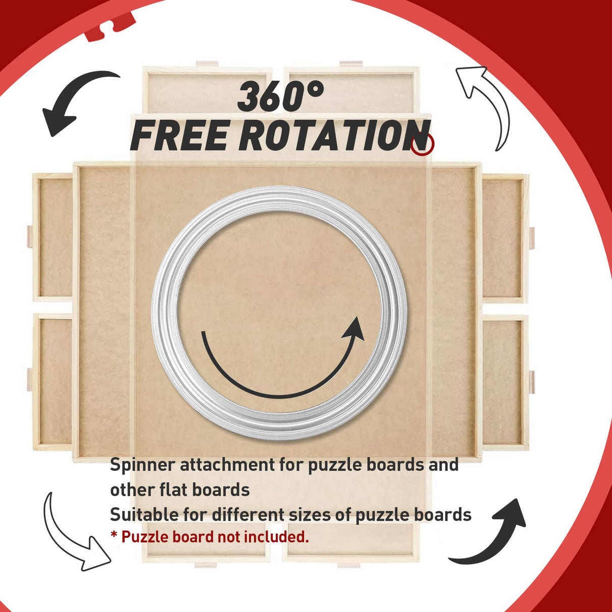 Rotating Puzzle Board Base - 360° Swivel Turntable for Jigsaw Puzzles 1000/1500 Piece Lazy Susan Spinner Table - Puzzle Accessories for Adults and Kids FixlyFido