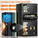 3.6 Cu ft Large Fireproof Drop Safe Box for Business, Anti-Theft Cash Safe Drop Box with Drop Slot, Digital Keypad and Spare Key, Heavy-duty Depository Drop Safe for Home Retail Busines Restaurants Tiskgg