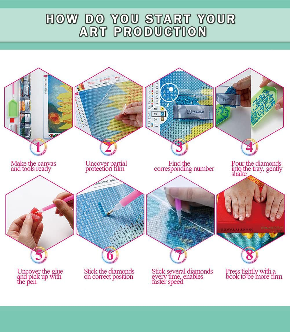 DOTSOPS Diamond Painting Kits Art Adults Painting Kit Crafts DIY 5D Diamond Art Packs Kits Full for Adults Beginner Home Wall Decoration Gift 11.8x15.7 Inches (6 Pack Turtle Dolphin) DOTSOPS