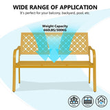 Grand patio 50" Outdoor Bench Garden Bench with Armrests Bench for Outdoors Lawn Yard Porch Sunflower Yellow Grand patio