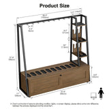 Giluta Gun Rack, Wooden Gun Display Stand with Pistol Rack, Gun Rack Storage Display Floor Standing Shotgun Rack for Home or Garage, Holds up to 10 Long Guns and 4 Handguns Giluta
