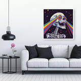 VividMeng Skull Diamond Art Kits for Adults,Rainbow Diamond Painting Kit for Adults,DIY Full Drill Diamond Painting Skull Gem Art and Crafts 13.78x13.78inch VividMeng