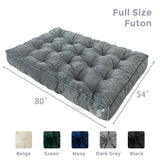 MAXYOYO 8" Futon Mattress Full Size, Extra Thick Futons Sofa Couch Bed, Velvet Floor Mattress for Adults, Shredded Foam Filling (Frame Not Included), Dark Grey MAXYOYO
