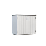 HOMSPARK 37 Cu.Ft Outdoor Storage Shed Weather Resistant, Resin Storage Sheds & Outdoor Storage Box for Backyard Garden Patio Lawn, Multi functional | Double-wall Shed with Lockable Doors,(Light Gray) HOMSPARK