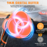 Cordless Car Buffer Polisher, Car Polishing Kit with 21V 2 X 4.0Ah Batteries, Orbital Eccentric Buffers with 8 Variable Speed Up to 6000 RPM, 6IN Touchscreen Buffer for Car Detailing/Scratch Removing Protmex