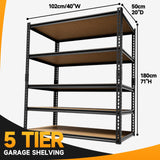 cynnda 5-Tier 40" W x 20" D x 71" H Garage Storage Shelves 2500LBS Garage Shelving Adjustable Metal Shelf Heavy Duty Shelving Units for Garages Steel Pantry Rack cynnda