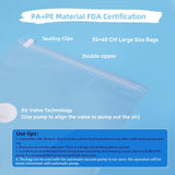 3D Printer Filament Storage Vacuum Bags Kit-Reusable Bag ×10 Pack 35 * 40cm with 10 Desiccants /10 Humidity Card /10 Clips/1 Hand Pump,DustProof and Humidity Resistant for Keep Filament Clean & Dry FugaCity