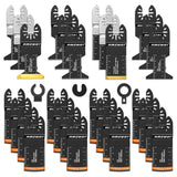 AMZWEI 30 PCS Oscillating Saw Blades, Professional Universal Titanium Multitool Blades for Wood Metal, Quick Release Multi Tool Blades Kits Compatible with Dewalt Ryobi Milwaukee Rockwell Fein AMZWEI