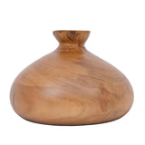 Creative Co-Op Decorative Paulownia Wood Vase, Walnut Finish Creative Co-Op