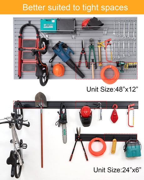 FRAYSCENT Slatwall Panels Garage Tool Organizer Wall Mount Garage Slat Wall Storage Systems, Bike Storage Rack Garage Organizers and Storage PVC Wall Panels Slat Wall Paneling FRAYSCENT