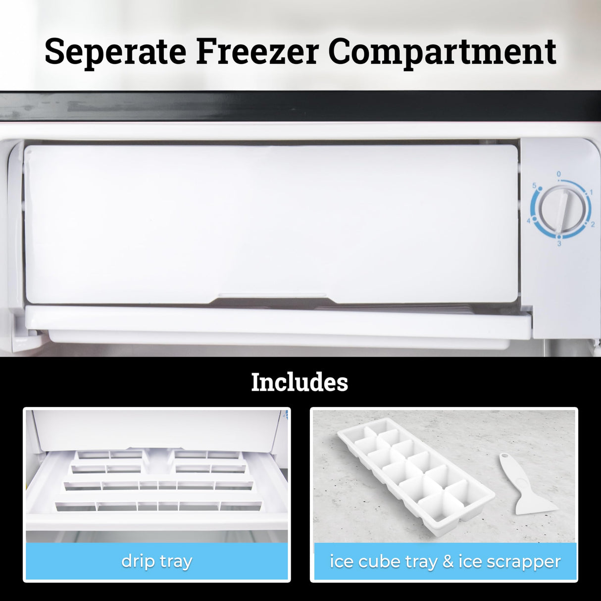 Igloo 2.6 Cu.Ft. Compact Refrigerator with Freezer, 2 Shelfs, Perfect for Homes, Offices, Dorms, Platinum Igloo