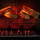 Modern Ember Uptown 33" Smart Electric Fireplace Insert with 3" Trim Kit, Compatible with Alexa and Google Assistant - Includes Remote, 1,000 Sq Ft Electric Heater with Realistic Ember Bed & Log Set Modern Ember