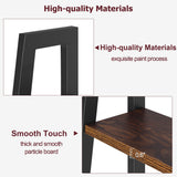 FINETONES 5-Tier Ladder Shelf, Ladder Bookshelf Bookcase with Metal Frame, Plant Rack Display Shelf Accent Furniture for Home Office, Black/Rustic Brown FINETONES