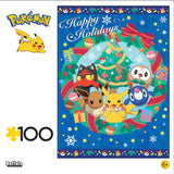 Buffalo Games - Pokemon - Pokemon - Alola Holiday Wreath - 100 Piece Jigsaw Puzzle for Families Challenging Puzzle Perfect for Game Nights - Finished Size is 15.00 x 11.00 Buffalo Games
