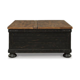 Signature Design by Ashley Valebeck Farmhouse Lift Top Coffee Table with Storage, Distressed Brown & Black Finish Signature Design by Ashley