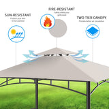 FAB BASED 5x8 Grill Gazebo Canopy for Patio, Outdoor BBQ Gazebo with Shelves & Extra 2 LED Light(Grey) FAB BASED