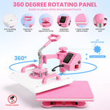 Whubefy 5 in 1 Heat Press Machine 15"x12" with Tumbler Press Hat Press, Industrial Sublimation Heat Press Machine for T Shirts Bags Hat Cap Mug Plate, 360° Swing Away T Shirt Press Machine Transfer Whubefy