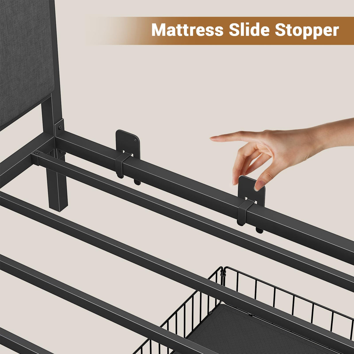 Hasuit Corner Bed Frame with Storage Drawers, Twin Daybed with Line Fabric Upholstered Fence, Kids Bed Unit with LED Light and Charging Station, Modern Bed Frame Twin Size, Gray Hasuit