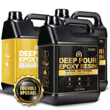 Teexpert Deep Pour Epoxy Resin 3 Gallon Kit: New Version 2-5 inch Deep Pour Resin for Large Wood Working River Table Crystal Clear UV Resistant Epoxy Resin - 2:1 Mix by Weight Teexpert