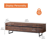 WAMPAT Modern TV Stand for up to 75 inch, Wooden Entertainment Center TV Console with Storage Cabinets Media Console for Living Room,Brown WAMPAT