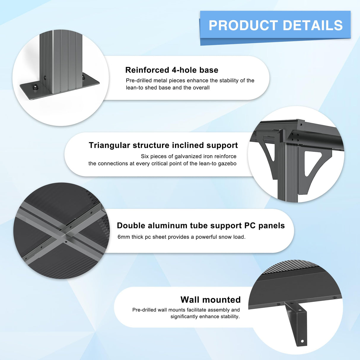 AirWire 10x14 FT Gazebo Pergola Awnings for Patio with Hardtop Gazebos on Clearance Patio Covers for Shade and Rain, Lean to Gazebo Sunroom Patio Canopy Outdoor Pergolas for Patios,Decks,Backyard AirWire