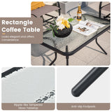 Tangkula 4 Pcs Patio Glider Set, Outdoor Gliding Loveseat w/Tempered Glass Coffee Table, Heavy-Duty Patio Furniture Set for Backyard, Porch, Poolside (4 PCS Patio Glider Set) Tangkula