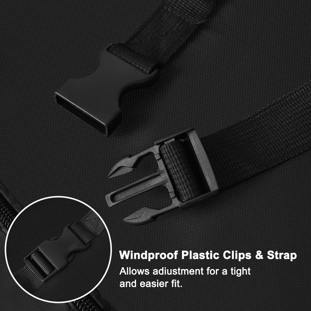 J&C Umbrella Cover, Windproof, UV Resistant Market Parasol Covers 7ft to 11ft Waterproof Outdoor Patio Umbrella Cover Black J&C