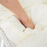 JUFU Egg Swing Chair with Stand, Hanging Egg Chair, White, Modern, Indoor/Outdoor, Relaxing, Lightweight, Space Saving, Foldable JUFU