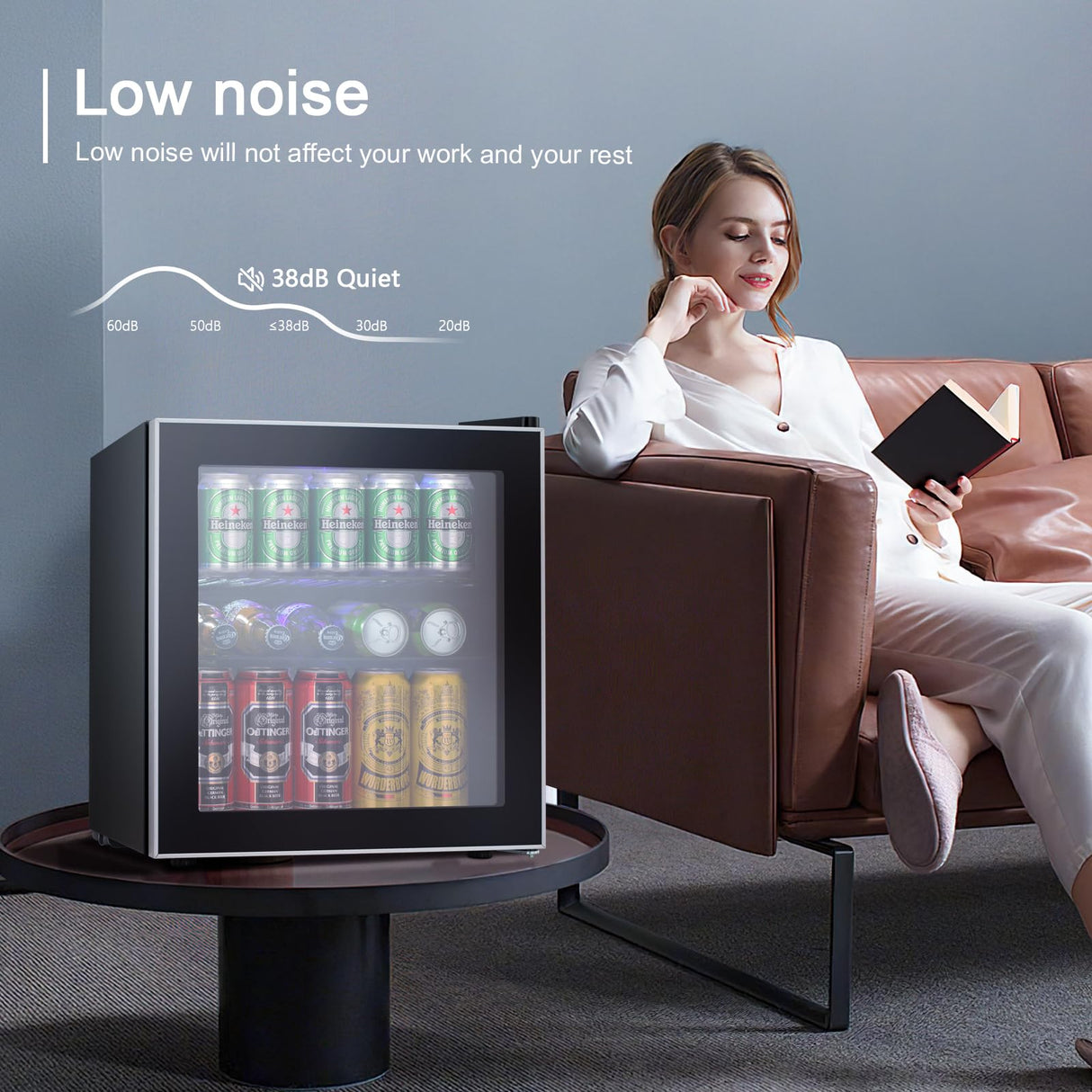 Antarctic Star Mini Fridge Cooler - 60 Can Beverage Refrigerator Glass Door for Beer Soda or Wine –Small Drink Dispenser Machine Removable for Home, Office or Bar, 1.6cu.ft. Antarctic Star