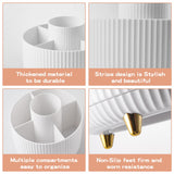 360° Rotate Makeup Brush Holder Organizer, Makeup Organizers Countertop, Makeup organization and Skincare Storage for Vanity, Desktop, Bathroom (White) fanado