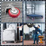 FactorDuty 6" X 2" Heavy Duty Caster Set of 4 Locking Swivel Caster Wheels Polyurethane On Polyolefin Industrial Grade Premium Quality 3600lbs Total Capacity FactorDuty