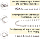 Jishi Chains Jewelry Making Supplies, 60ft Cable Link Chains for Making Jewelry Necklace Earring Bracelet Findings DIY Craft Kit for Adults, 6-Color 2mm Gold Silver Copper Plated Metal Link Rolls Bulk Jishi