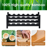 COSTWAY Wine Rack, Bamboo 12 Bottles 2-Tier Wine Display Rack for Countertop Home Kitchen Pantry, Free Standing Wine Storage, Rack Tabletop Wine Rack (Brown) COSTWAY