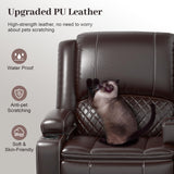 Yolsali Loveseat Recliner Sofa, Manual Reclining Loveseat with Removable Armrest, Faux Leather Recliner Loveseat for Adults with 2-Tier Cushions, USB Charging Ports, Cup Holders - Brown Yolsali