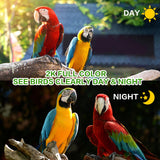 FlyGift Bird House with Camera - Smart Bird Nest with 1080P HD Full Color Night Vision Bird Cam, 2.4G WiFi & App Notify Solar Powered with Nest Auto Capture Photo & Video, Ideal Gift for Family FlyGift