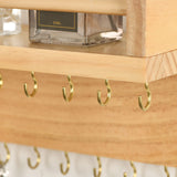 Zhithink Wall Mounted Necklace Hanger, Necklace Holder, Necklace Organizer, Hanging Jewelry Organizer with 30 Hooks, Wall Mounted Jewelry Organizer for Necklace Earrings and Rings(Wood) Zhithink