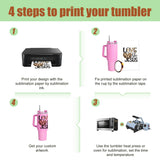 AGH 4 Pack 40 oz Sublimation Shimmer Green Pink Red Purple Tumbler with Stainless Steel Straw and Lid, Insulated Double Wall Vacuum Reusable Cups with Handle AGH