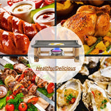 Alcohol Stove Non-Stick Grill Pan with Wooden Shelf, Ceramic Grill Plate Set for Indoor Outdoor BBQ Roasting Baking, Japanese Barbecue Tool(30CM) Haofy