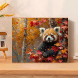 QACEYID DIY Paint by Number Kits for Adult Beginner, Red Panda Among Maples, Paint by Numbers Kits for Adults, Canvas Painting Gift Kit for Modern Home Wall Decor, 40x50cm QACEYID