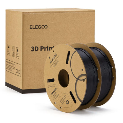 ELEGOO PLA Filament 1.75mm Black 2KG, 3D Printer Filament Dimensional Accuracy +/- 0.02mm, 2 Pack 1kg Cardboard Spool(2.2lbs) 3D Printing Filament Fits for Most FDM 3D Printers - WoodArtSupply